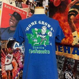 Vintage 90s Seattle Seahawks Paul Skansi Salem Sportswear NFL Tee Sz Mediun